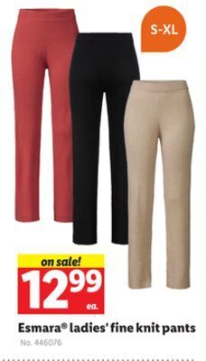 Lidl Esmara ladies' fine knit pants offer