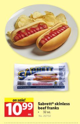 Lidl Sabrett skinless beef franks offer