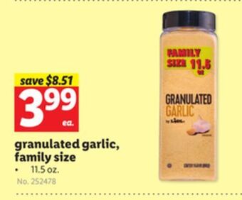 Lidl Granulated garlic, family size offer