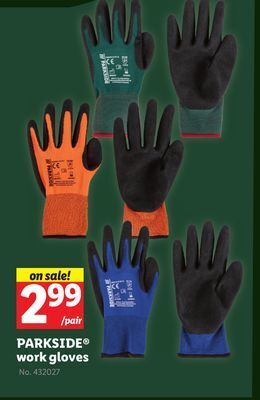 Lidl Parkside work gloves offer