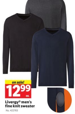 Lidl Livergy men's fine knit sweater offer