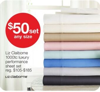 JC Penney Liz claiborne 1000tc luxury performance sheet set offer