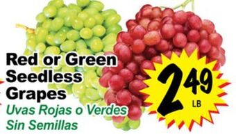Superior Grocers Red or green seedless grapes offer