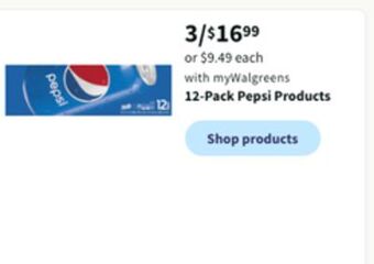 Walgreens 12-pack pepsi products offer