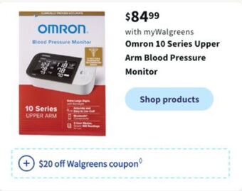Walgreens Omron 10 series upper arm blood pressure monitor offer