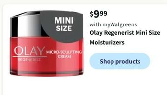 Walgreens Olay regenerist mini size moisturizers offer