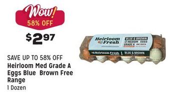 Grocery Outlet Blue brown free range offer