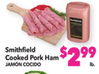 Vallarta Supermarkets Smithfield cooked pork ham/jamón cocido offer