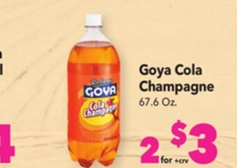 Vallarta Supermarkets Goya cola champagne offer