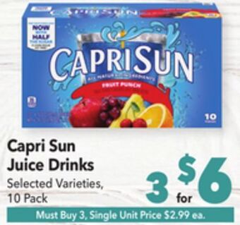 Vallarta Supermarkets Capri sun juice drinks offer