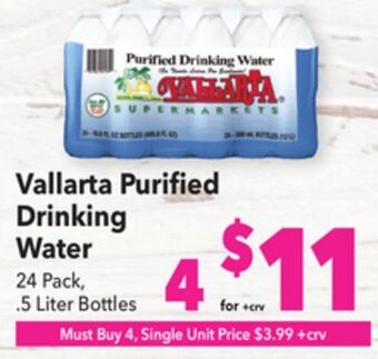 Vallarta Supermarkets Vallarta purified drinking water offer