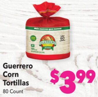 Vallarta Supermarkets Guerrero corn tortillas offer