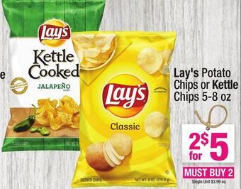 Super King Markets Lay's potato chips or kettle chips offer