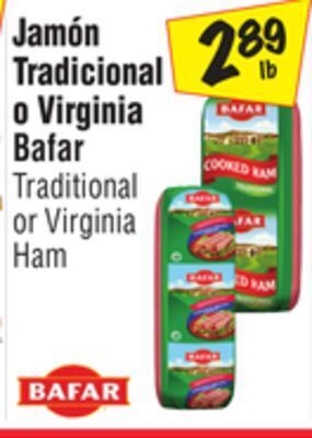El Super Bafar traditional or virginia ham offer