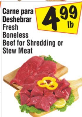 El Super Fresh boneless beef for shredding or stew meat offer