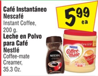 El Super Nescafé instant coffee, 200 g. nestlé coffee-mate creamer, 35.3 oz offer