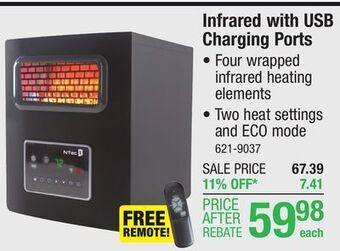 Menards Ntec 1,500w quartz infrared electric space heater offer