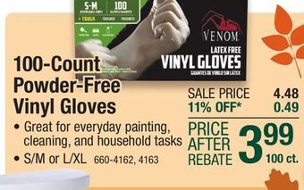 Menards Venom s/m powder-free vinyl gloves - 100 count offer