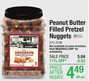 Menards H k anderson peanut butter filled pretzel nuggets - 24 oz offer