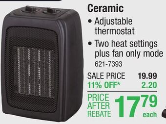 Menards Lifesmart 1,500w ceramic electric space heater offer