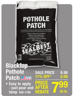 Menards Sealbest blacktop pothole patch - 50 lb offer