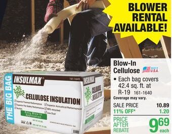 Menards Insulmax blow-in cellulose insulation offer