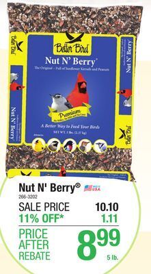 Menards Better bird better blend premium nut n' berry bird food seed - 5 lb offer