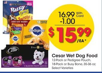 Kroger Cesar wet dog food offer