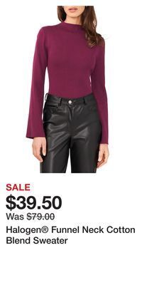 Nordstrom Halogen funnel neck cotton blend sweater offer
