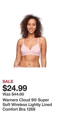 Kohl's Warners cloud 9 super soft wireless lightly lined comfort bra 1269 offer