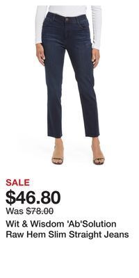 Nordstrom Wit & wisdom 'ab'solution raw hem slim straight jeans offer