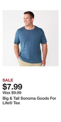 Kohl's Big & tall sonoma goods for life tee offer