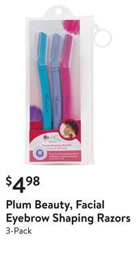Walmart Plum beauty, facial eyebrow shaping razors offer