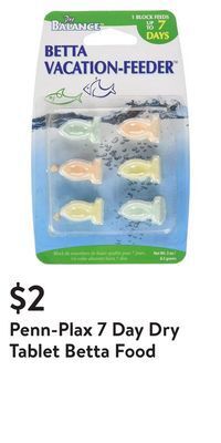 Walmart Penn-plax 7 day dry tablet betta food offer