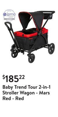 Walmart Baby trend tour 2-in-1 stroller wagon - mars red - red offer