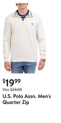 Walmart U.s. polo assn. men's quarter zip offer