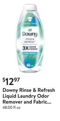 Walmart Downy rinse & refresh liquid laundry odor remover and fabric softener, cool cotton offer