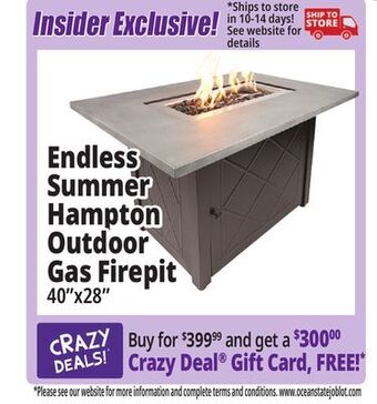 Ocean State Job Lot Endless summer hampton outdoor gas fire pit offer