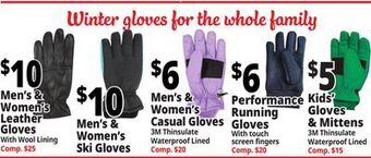 Ocean State Job Lot Winter gloves for the whole family offer