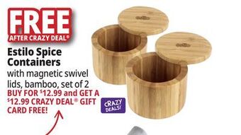 Ocean State Job Lot Estilo premium spice containers with magnetic swivel lids, set of 2, bamboo offer