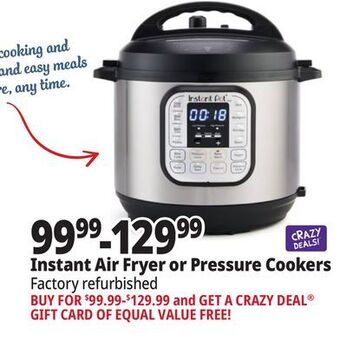 Ocean State Job Lot Instant air fryer or pressure cookers offer