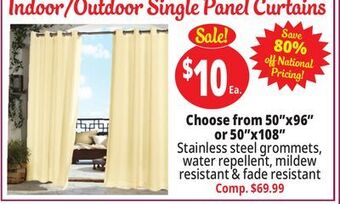 Ocean State Job Lot Indoor/outdoor single panel curtains offer