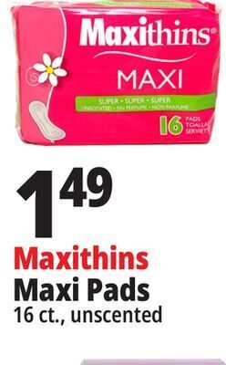 Ocean State Job Lot Maxi pads offer