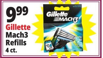 Ocean State Job Lot Gillette mach3 razor blade refills, 4 count offer