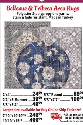 Ocean State Job Lot Bellevue & tribeca area rugs offer