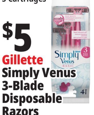Ocean State Job Lot Gillette simply venus 3-blade disposable razors offer