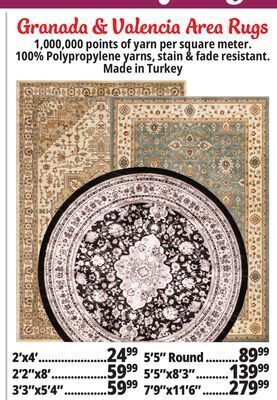 Ocean State Job Lot Granada & valencia area rugs offer