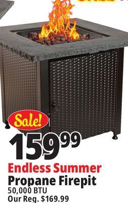 Ocean State Job Lot Endless summer square lp gas outdoor fire pit with cover offer