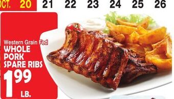 Bravo Supermarkets Whole pork spare ribs offer