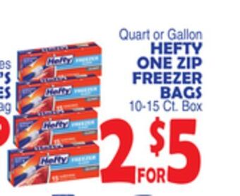 Bravo Supermarkets Hefty one zip freezer bags offer